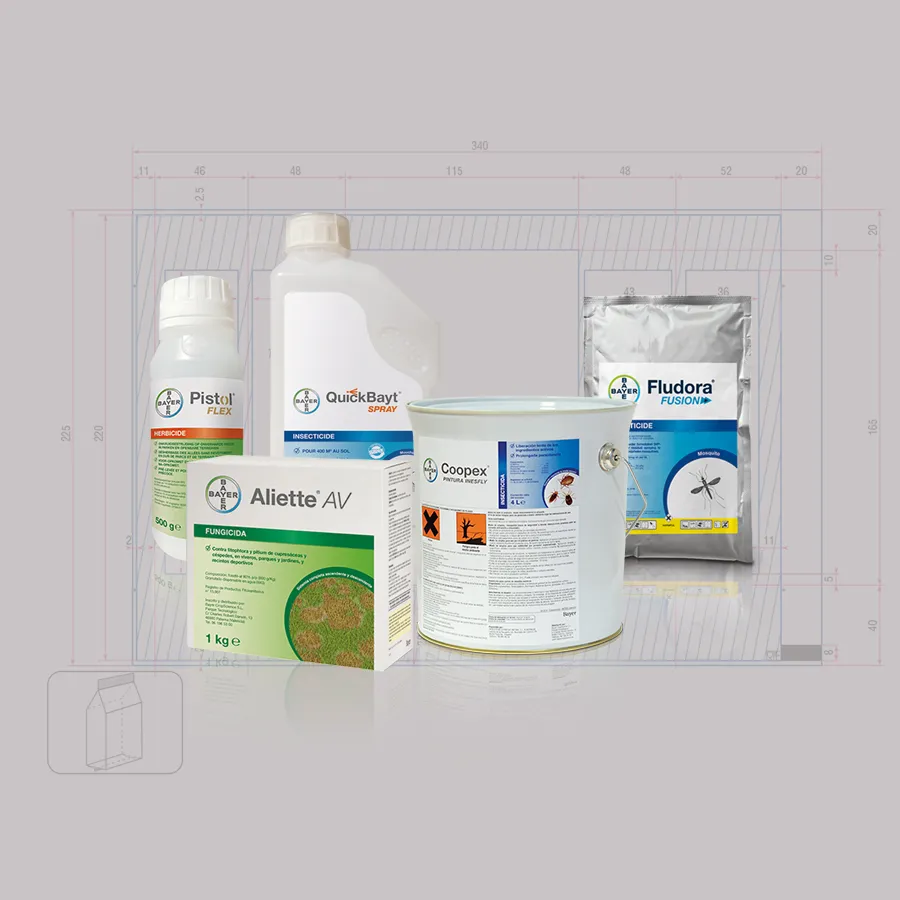 Gamme de packagings de produits de protection des cultures Bayer