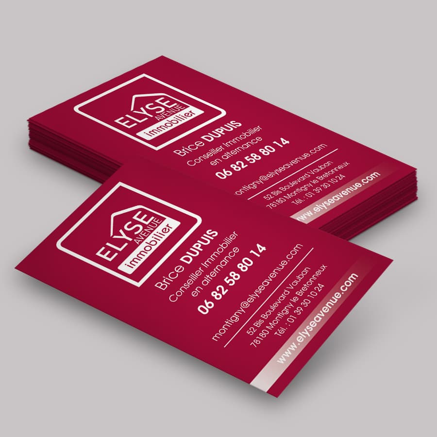 Cartes de visite d’un conseiller Elyse Avenue Immobilier